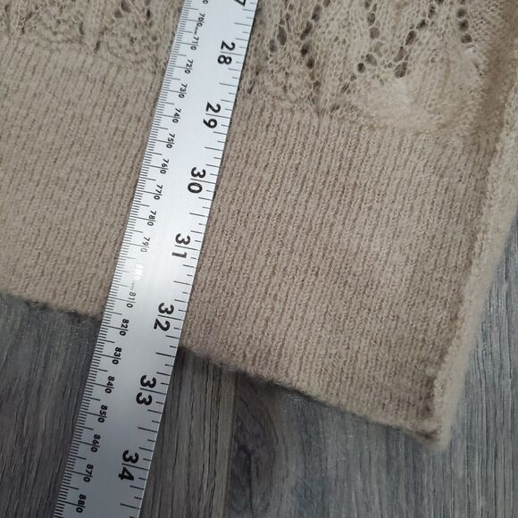 Free People Sweater Medium Delicate Pointelle Knit Wool Alpaca Feminine V Neck - Picture 5 of 8